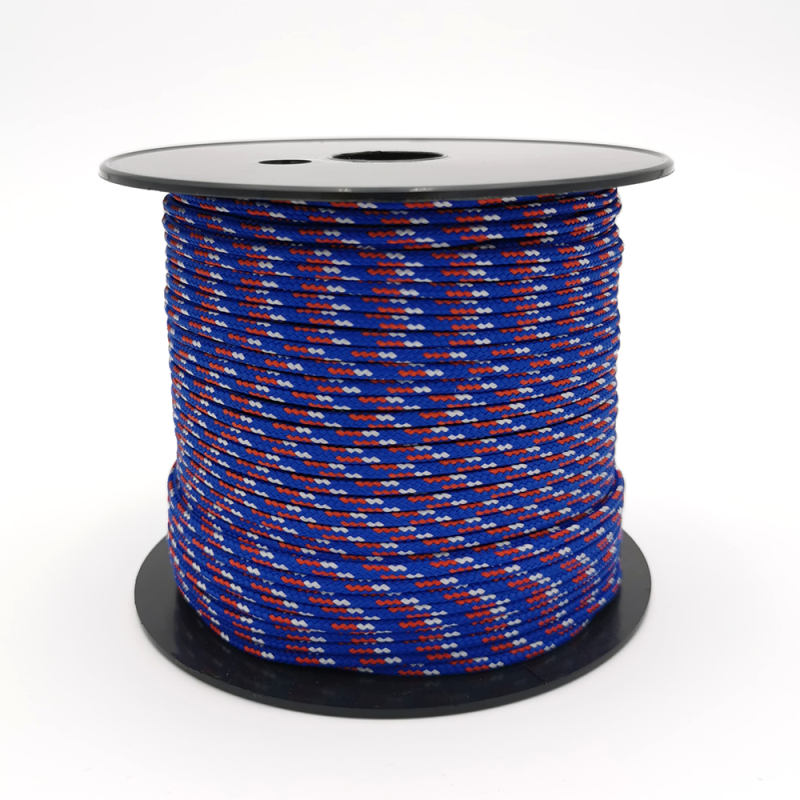 Polyester halyard braided rope with core, coloured