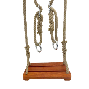Balançoire en bois sur-mesure en frêne verni