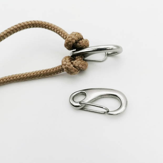 Stainless steel carabiner with closed eye