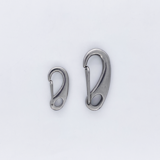 Stainless steel carabiner with closed eye
