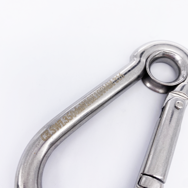 Feuerwehrkarabiner mit Öse – Edelstahl