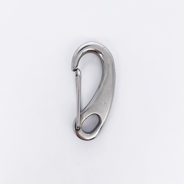 Moschettone piatto con anello - Acciaio inox