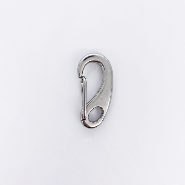 Stainless steel carabiner with closed eye