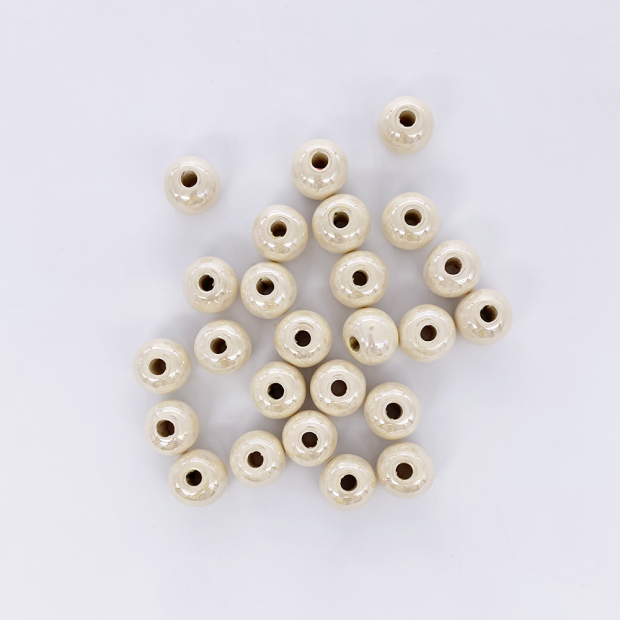 Perle céramique artisanale - Émaillée