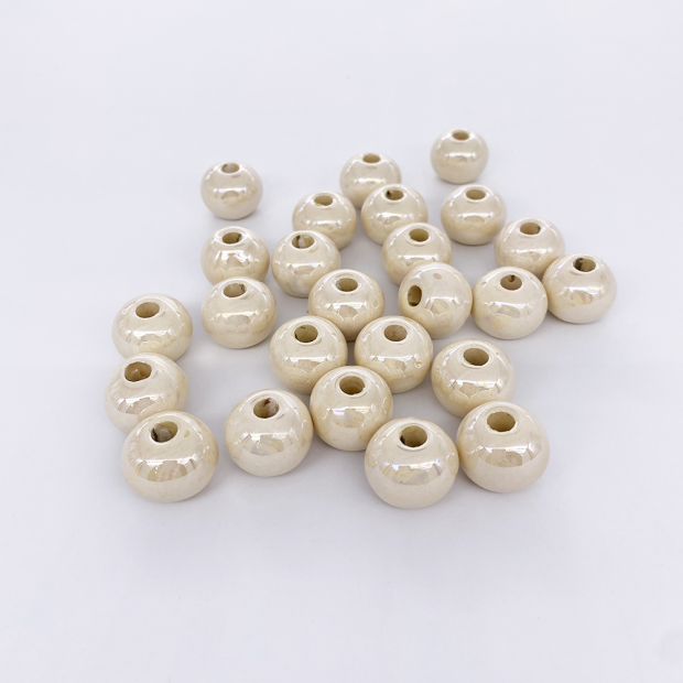 Perle céramique artisanale - Émaillée