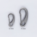 Moschettone piatto con anello - Acciaio inox