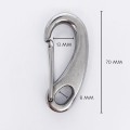 Moschettone piatto con anello - Acciaio inox