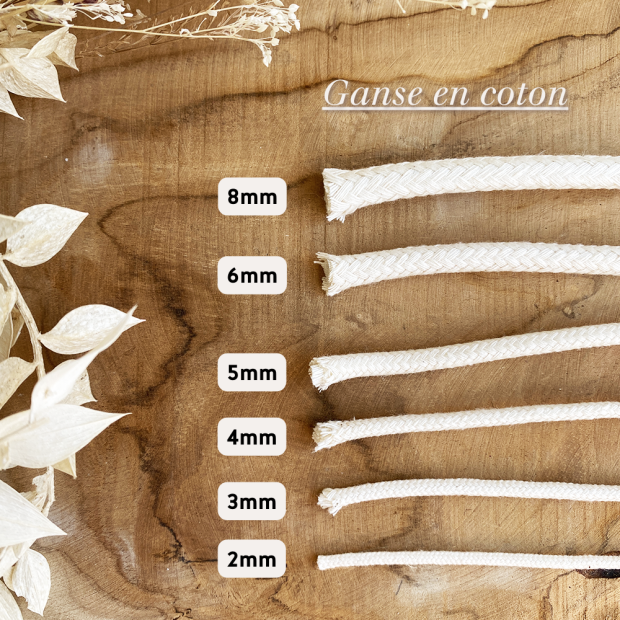 Braided cotton cord piping