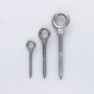Perno con ojo con base para tornillos de madera – Acero inoxidable