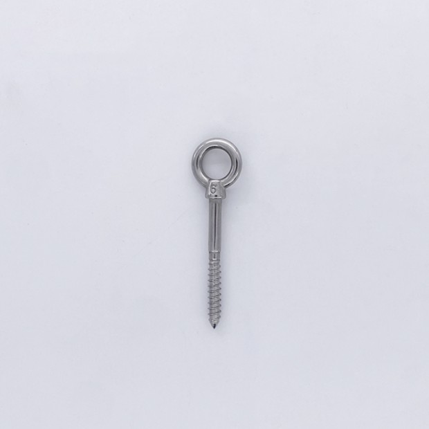 Perno con ojo con base para tornillos de madera – Acero inoxidable