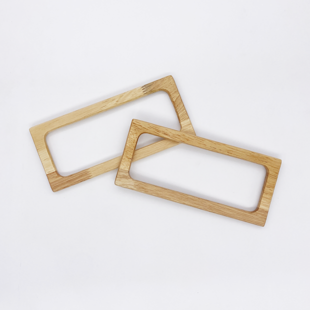 Manici in legno «rettangolari» - Set da 2