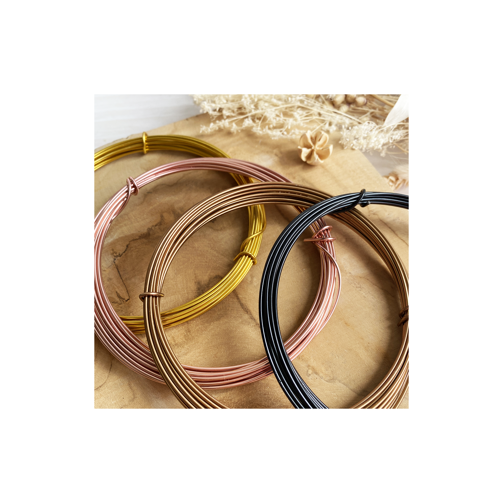 Fil Aluminium 2mm MARRON CUIVRE Par 6 Mètres - Fil Aluminium/Fil