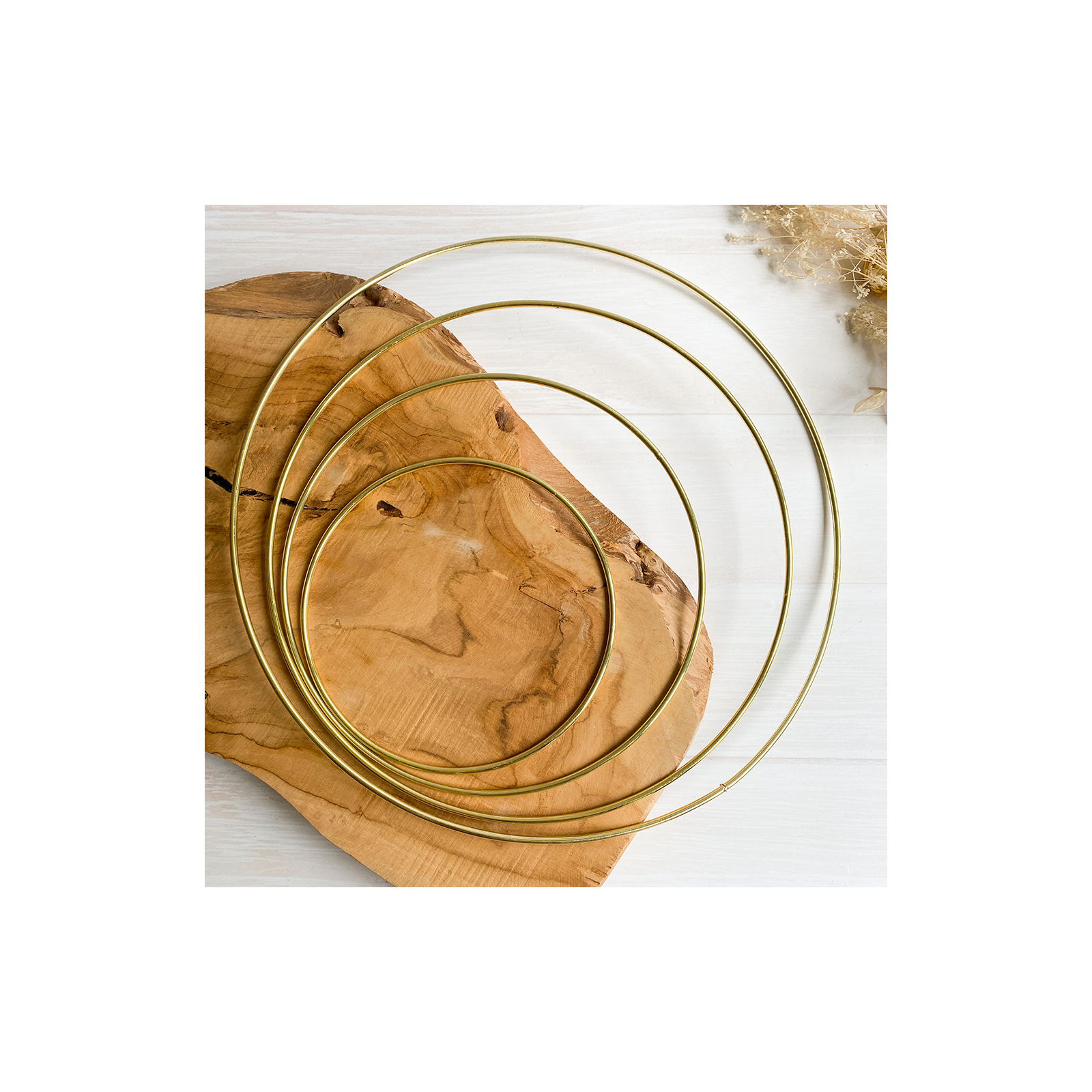 Lot De 10 Anneaux En Métal Pour Attrape-rêves - Diamètres Variés De 35mm à 160mm, Couleur Dorée, En Fer