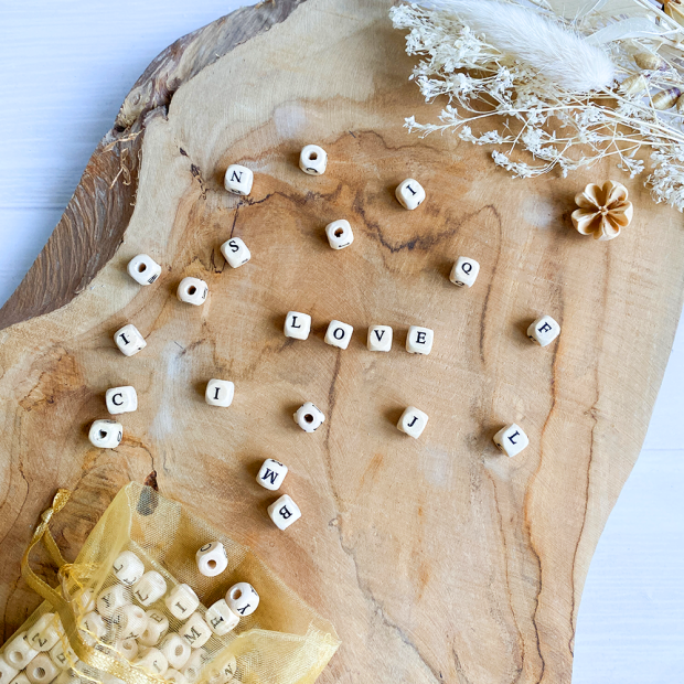 Alphabet-Holzperlen – Set mit 312 Stück