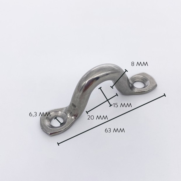 Wire eye strap - Stainless steel