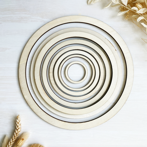Cerchio in legno - Set da 8