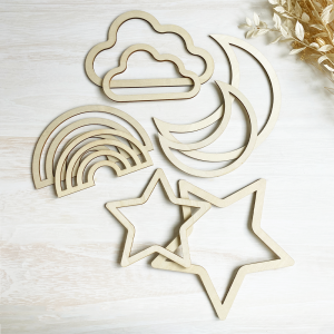 Holzfiguren in verschiedenen Formen – 8er-Set