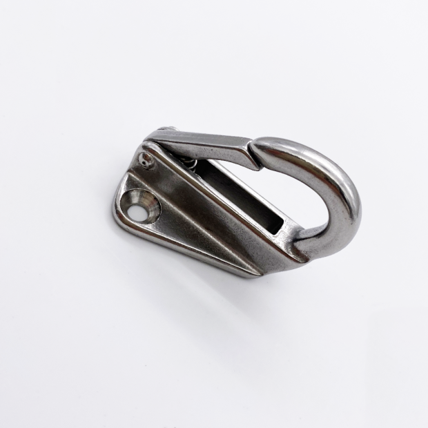 Mousqueton sur platine pour filet - Inox
