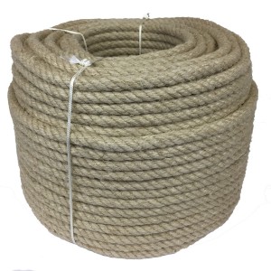 Corde chanvre naturel 26mm bobine 100m fibres apparents aspect rustic