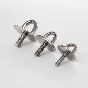 Pontet platine ronde + tige filetée - Inox