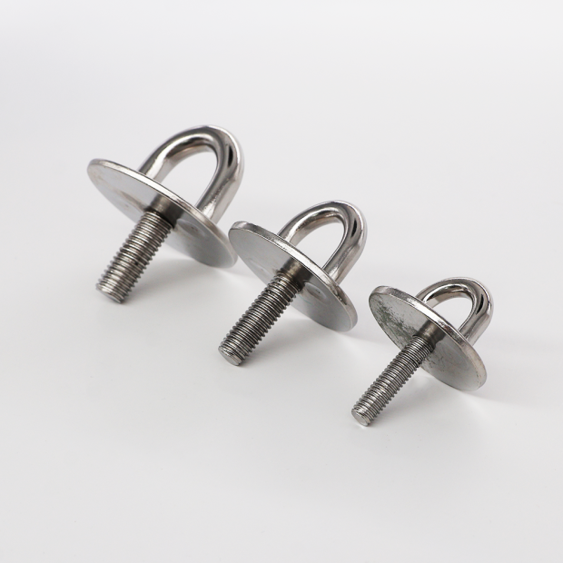 Pontet platine ronde + tige filetée - Inox