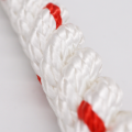 Corde Polyamide 10mm  Blanc fil rouge Au mètre