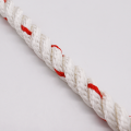 Corde Polyamide 10mm  Blanc fil rouge Au mètre