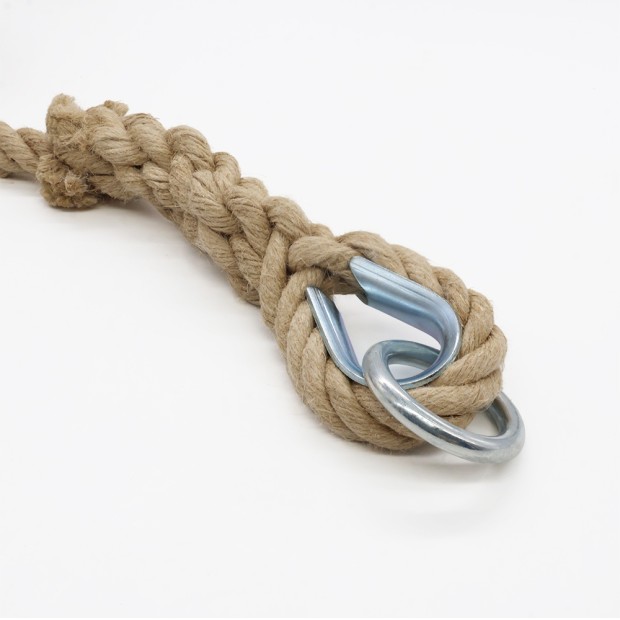 Knotted climbing rope - Natural hemp