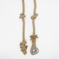Knotted climbing rope - Natural hemp