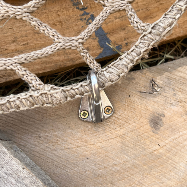 Stainless steel carabiner with plate - For net