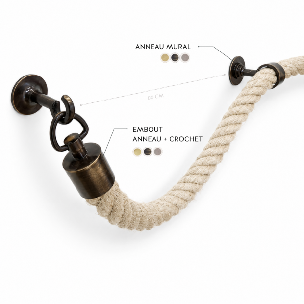Rope end cap - Ring + hook