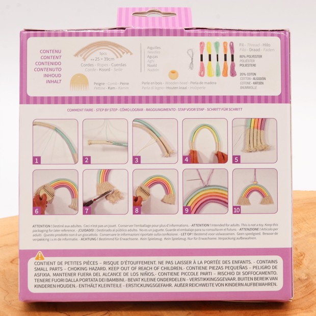 Kit DIY de macramé - Arcoíris