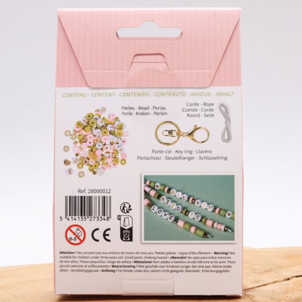 Kit DIY Perles plates - Porte-clés Love