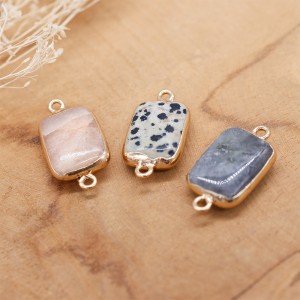 Connecteur bijoux or - Rectangle