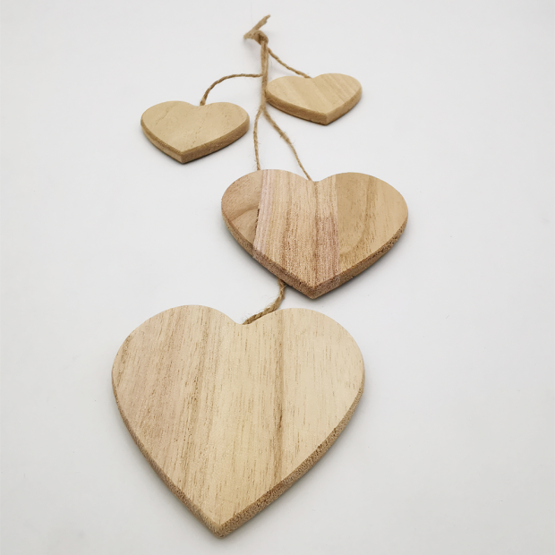 Coeurs en Bois - 4 pcs