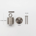 Embout de corde - Anneau + crochet - Inox