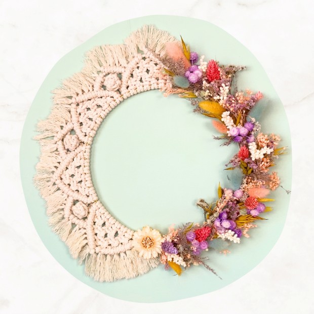 Bora Bora crown kit - Macrame dried flowers