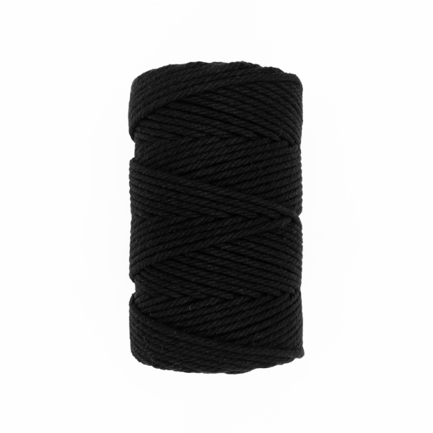 Cordeau Coton Câblé Recyclé 2,2mm, Noir, 70m, 200g