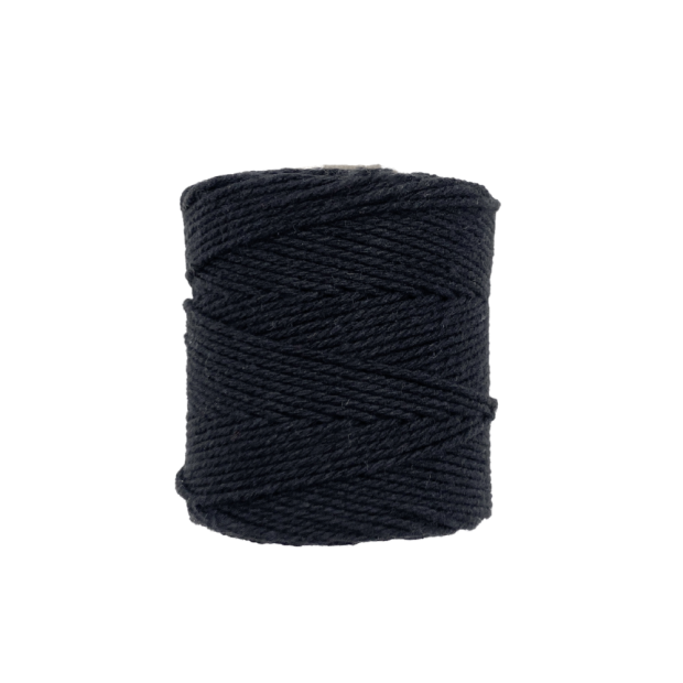 Cordeau Coton Câblé Recyclé 1mm, Noir, 65m, 50g