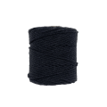 Cordeau Coton Câblé Recyclé 1mm, Noir, 65m, 50g