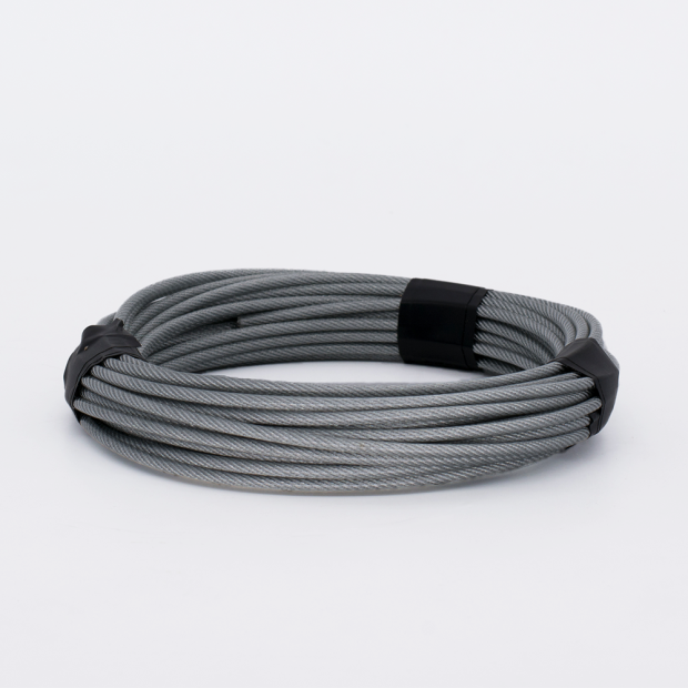 Plastic-coated steel cable