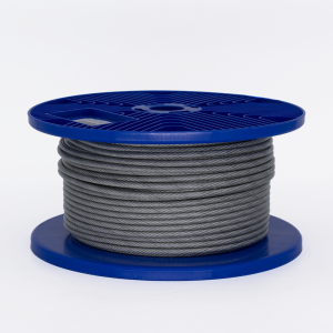 Plastic-coated steel cable