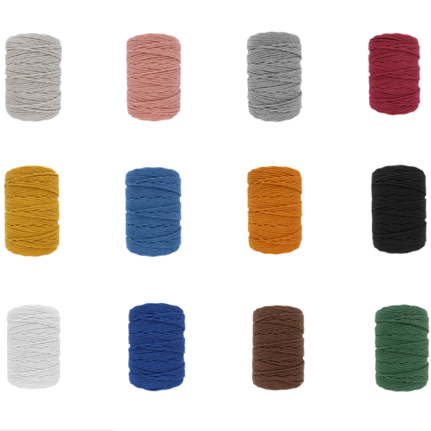 YarnArt Macrame Cord 5mm 60% cotton, 40% viscose and polyester, 2 Skein  Value Pack, 1000g, code YAMC5 YarnArt