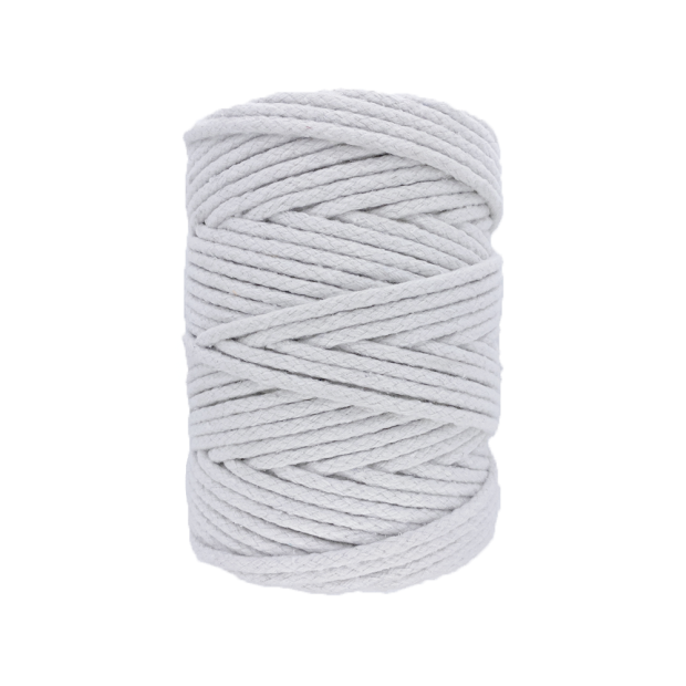 Braided White Cotton with Synthetic Core