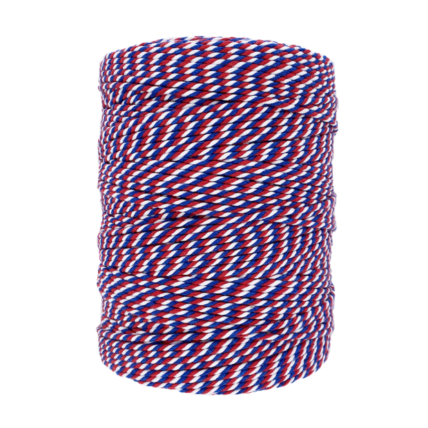 Cordeau Coton Câblé Bleu Blanc Rouge 1kg