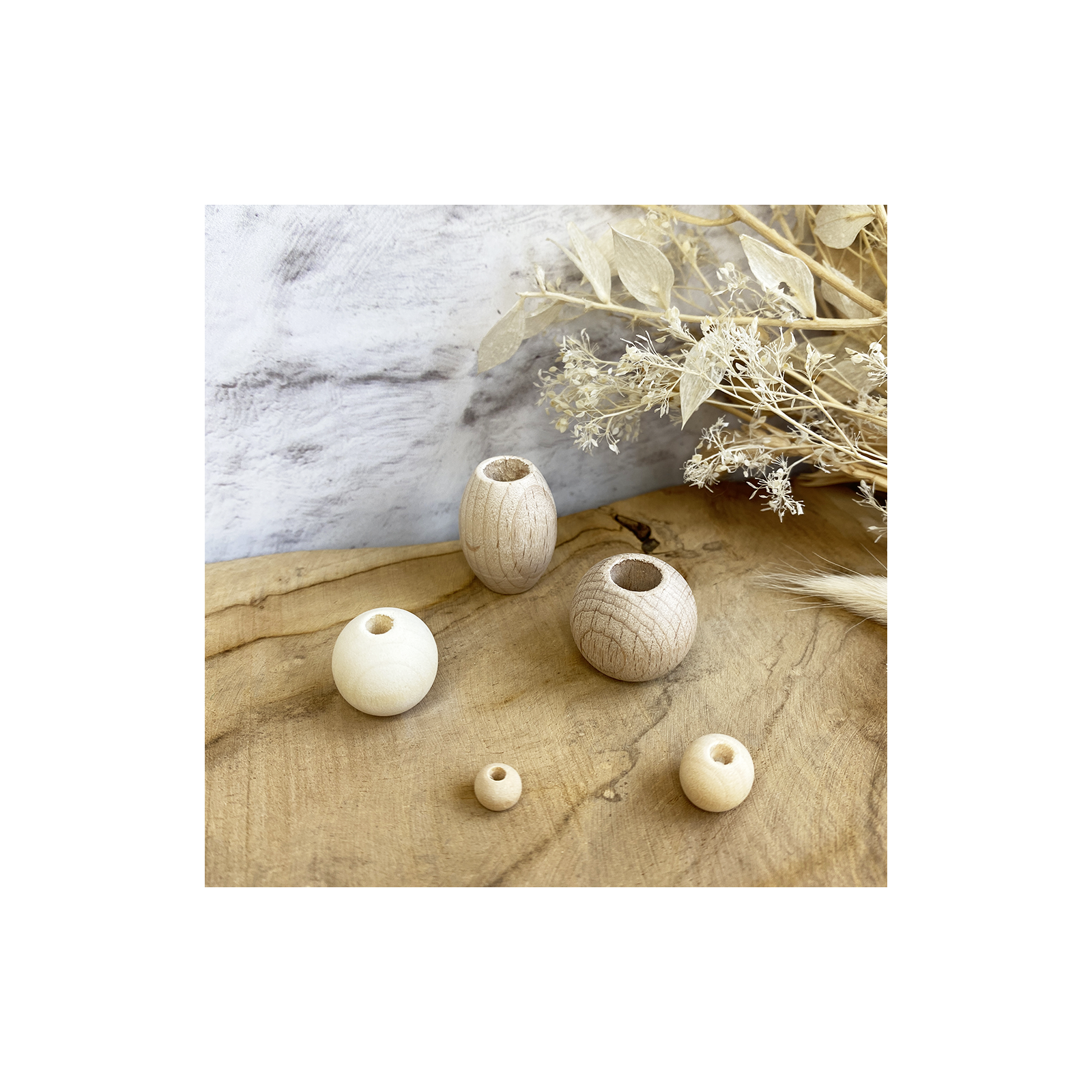Artlatu Lot de 84 Perles en Bois pour Macramé - 16 Perles de 20 mm, 5