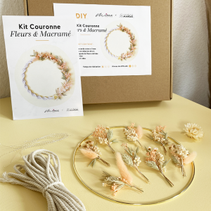 Kit Corona Bali - Macramè con fiori secchi