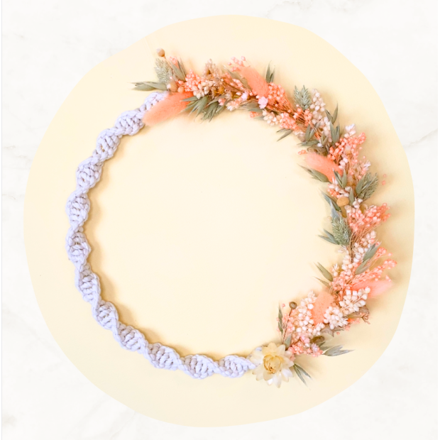 Kit Corona Bali - Macramè con fiori secchi
