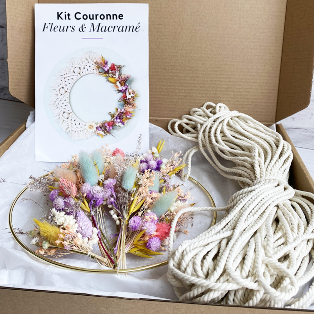 Kit Couronne Bora Bora - Macramé Fleurs Séchées