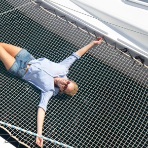 Filet de catamaran, mezzanine, hamac